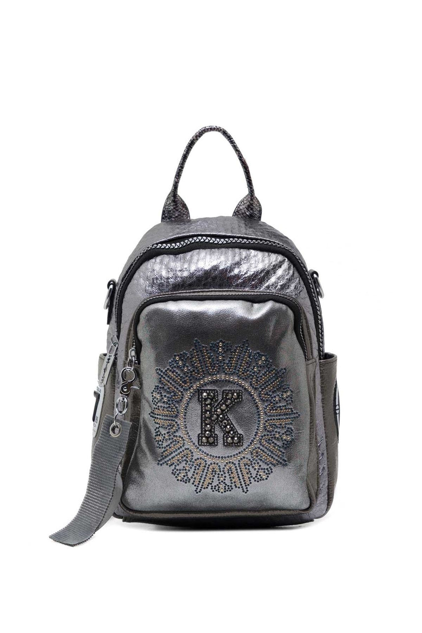 ÇÇS Fermuar Detaylı Kadın Sırt Çantası Bronz