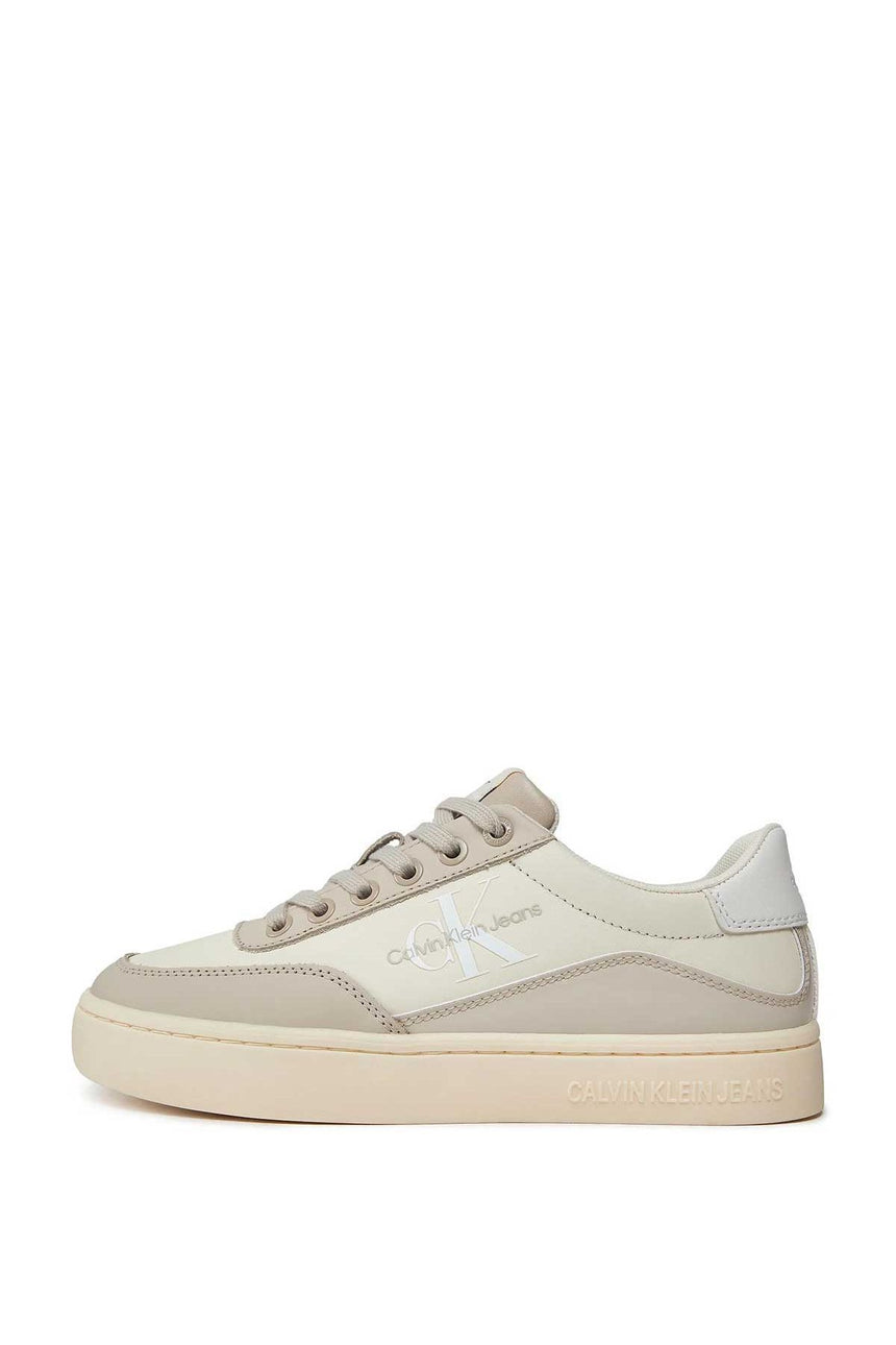 Calvin Klein Classic Cupsole Low Lace Up Sneakers Beige