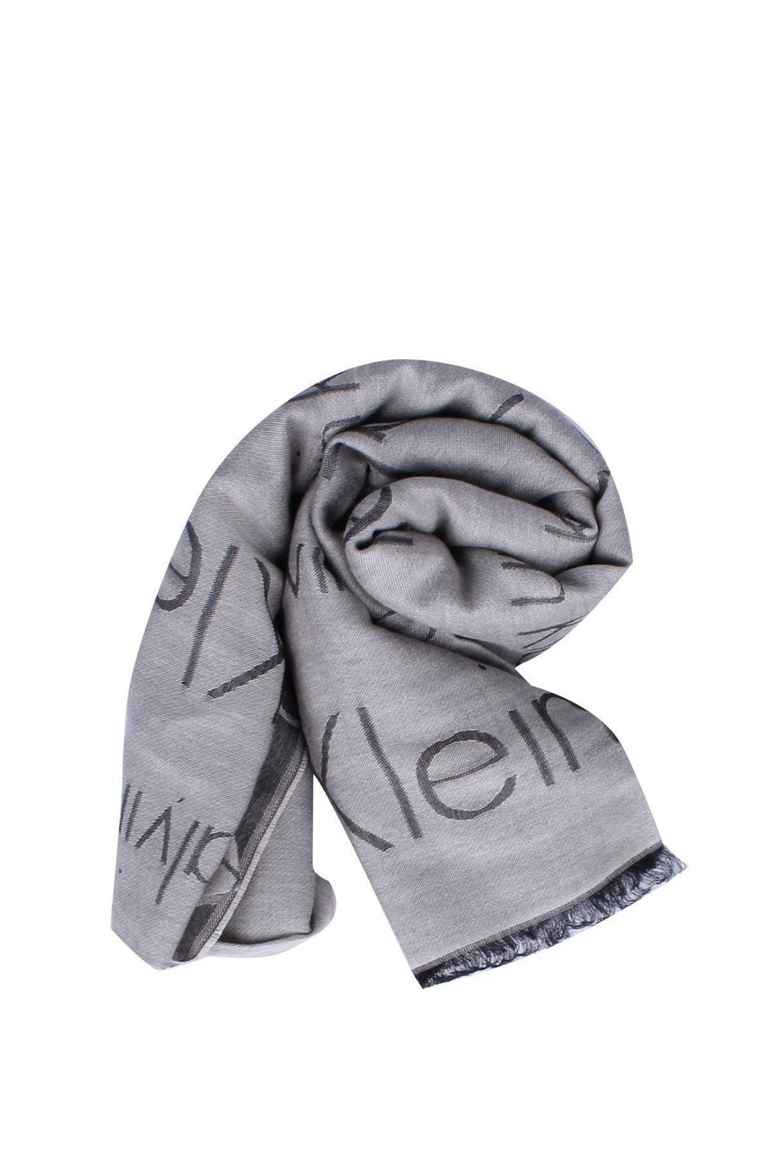 Calvin Klein Logo Jaquard Şal Cement