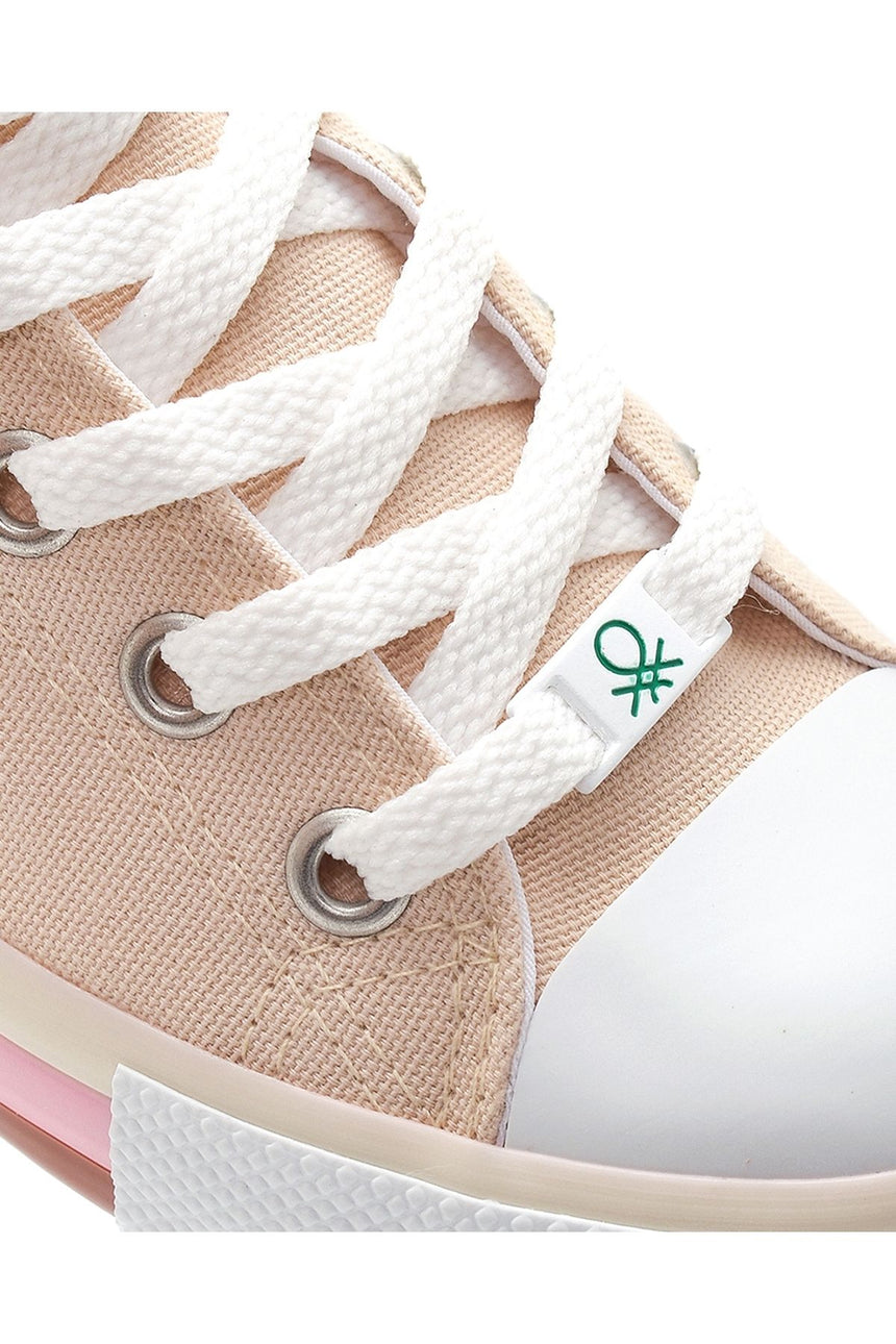 Benetton Renkli Tabanlı Kadın Sneakers Bej
