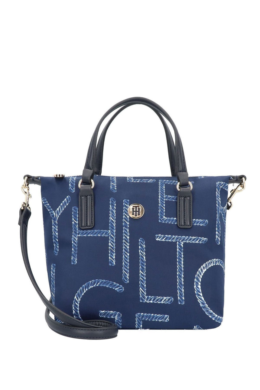 Tommy Hlifiger Poppy Small Tote Rope Kadın El Çantası White / Blue Mix