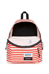 Eastpak Padded Pak'r Wally Silk Stripe Sırt Çantası Kırmızı - Beyaz