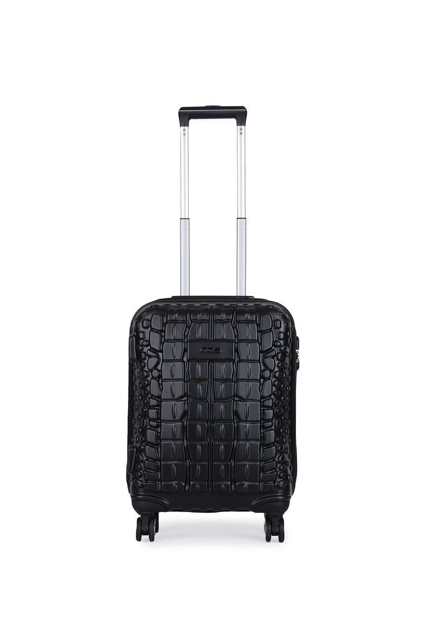 ÇÇS Kroko Kabartma Yüzey Kabin Boy Valiz Siyah