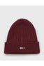 Tommy Hilfiger Knitted Hat Kadın Bere Deep Rouge