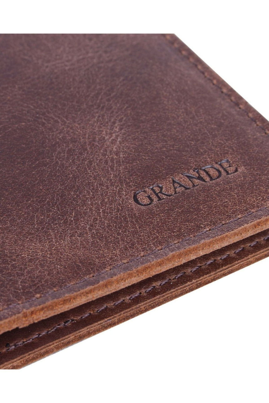 Grande 2 Blok Cüzdan Tipi Mini Erkek El Portföyü Crazy Kahve