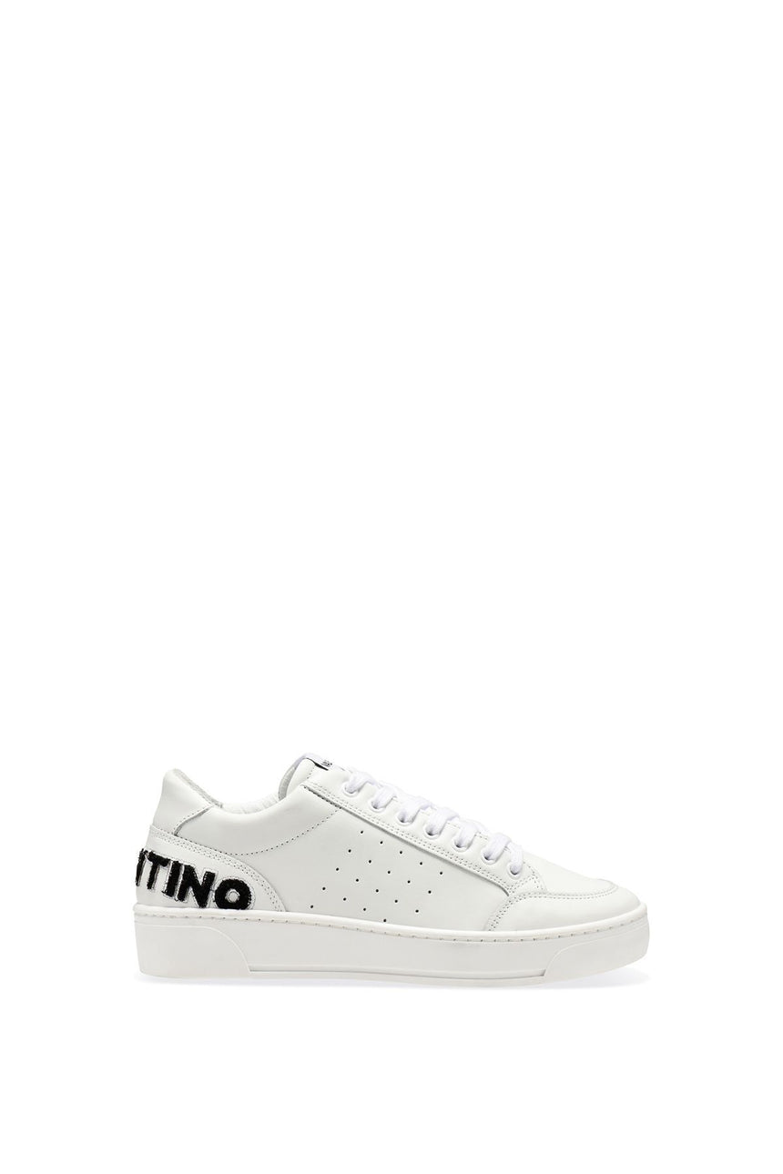 Mario Valentino Kadın Fluffy Logo Lace up Sneaker White - Black