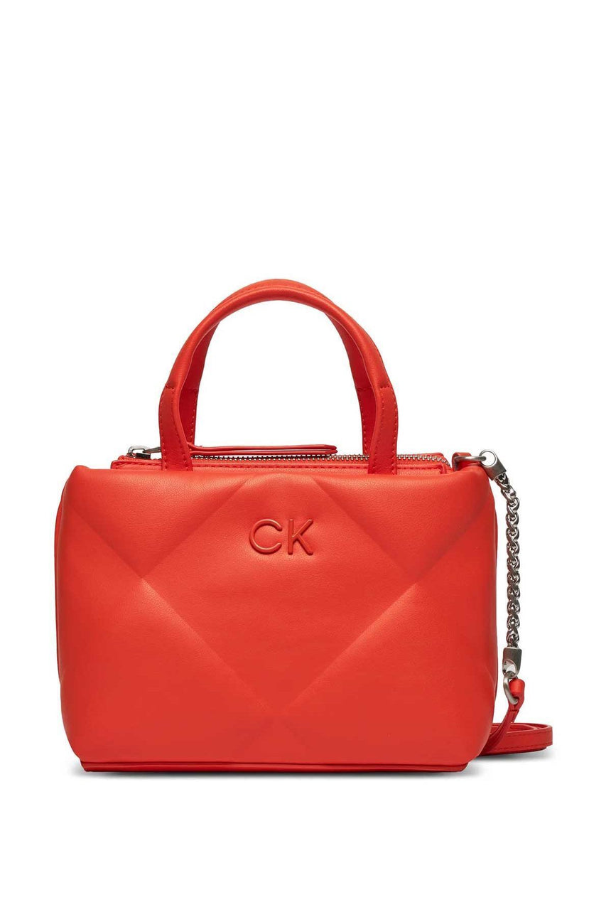 Calvin Klein Re-Lock Quilt Tote Mini Omuz Çantası Orange