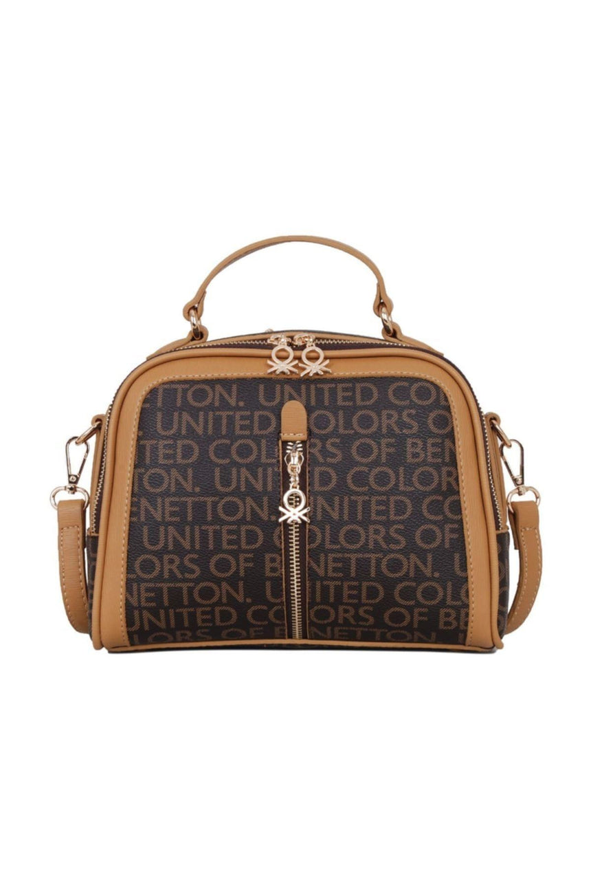 Benetton Klasik Small Çapraz Askılı Kadın Çantası Kahve - Hardal