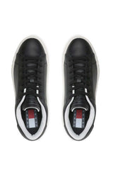 Tommy Hilfiger Leather Outsole Erkek Snekaers Siyah