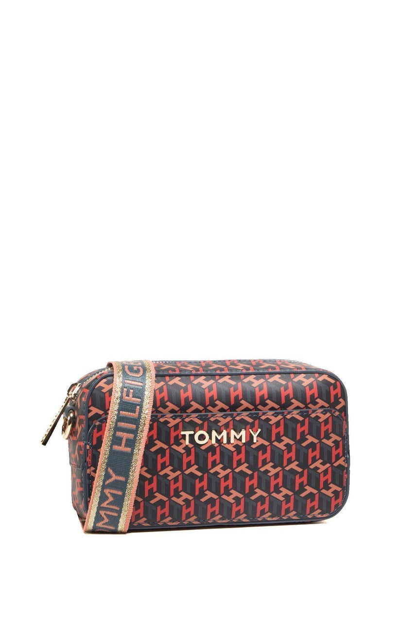 Tommy Hilfiger Iconic Tommy Sm Camera Bag Mono Kadın Çapraz Askılı Çanta Charcoal Blue
