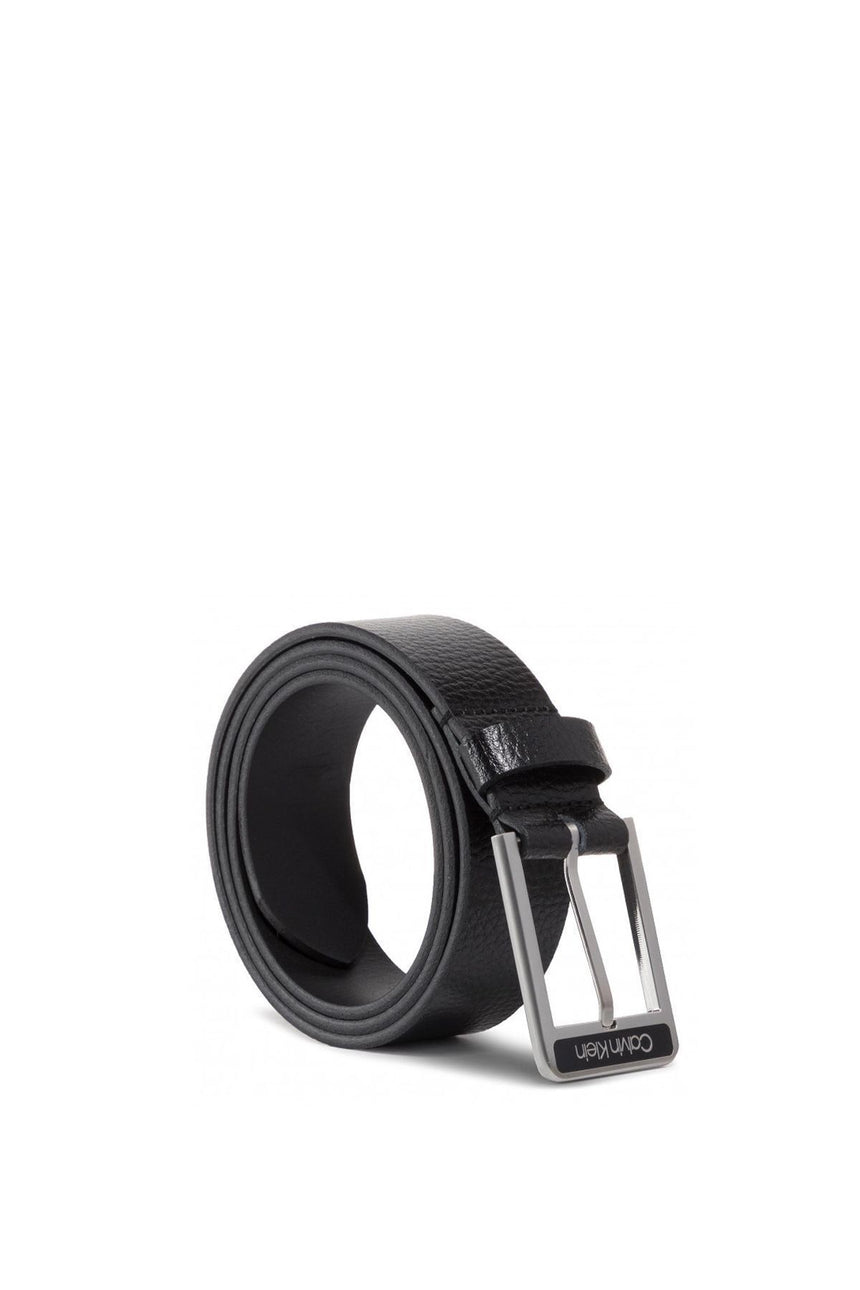 Calvin Klein 95cm 38 Inch Enamel Buckle Pebble Erkek Kemer Black