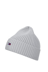 Tommy Hilfiger Tjw Basic Flag Rib Beanie Kadın Bere Pale Grey Heather