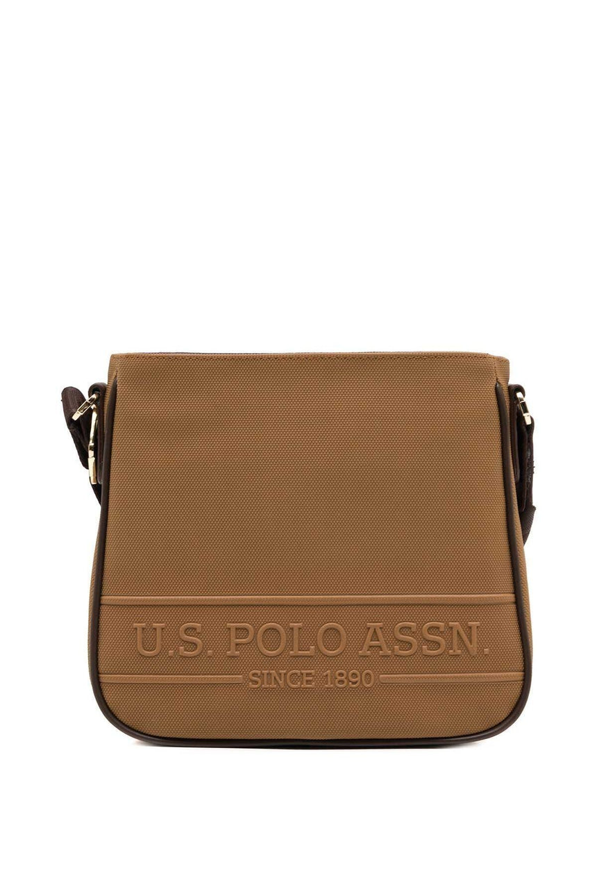 U.s Polo Assn Kabartma İkonik Logo Baskılı Çapraz Askılı Çanta Kahve - Sütlü Kahve