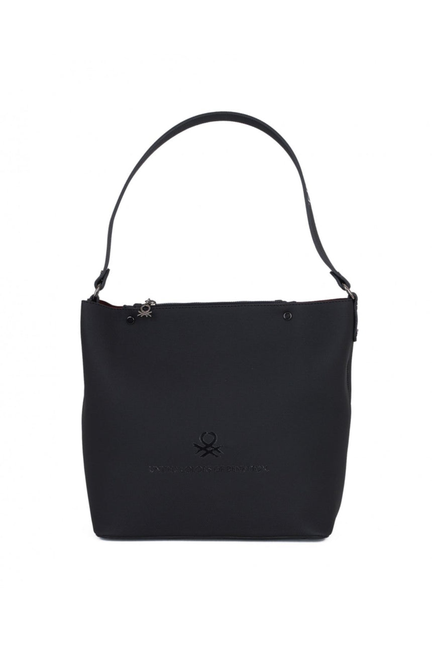 Benetton Kabartma Logolu Kadın Kol Çantası Siyah