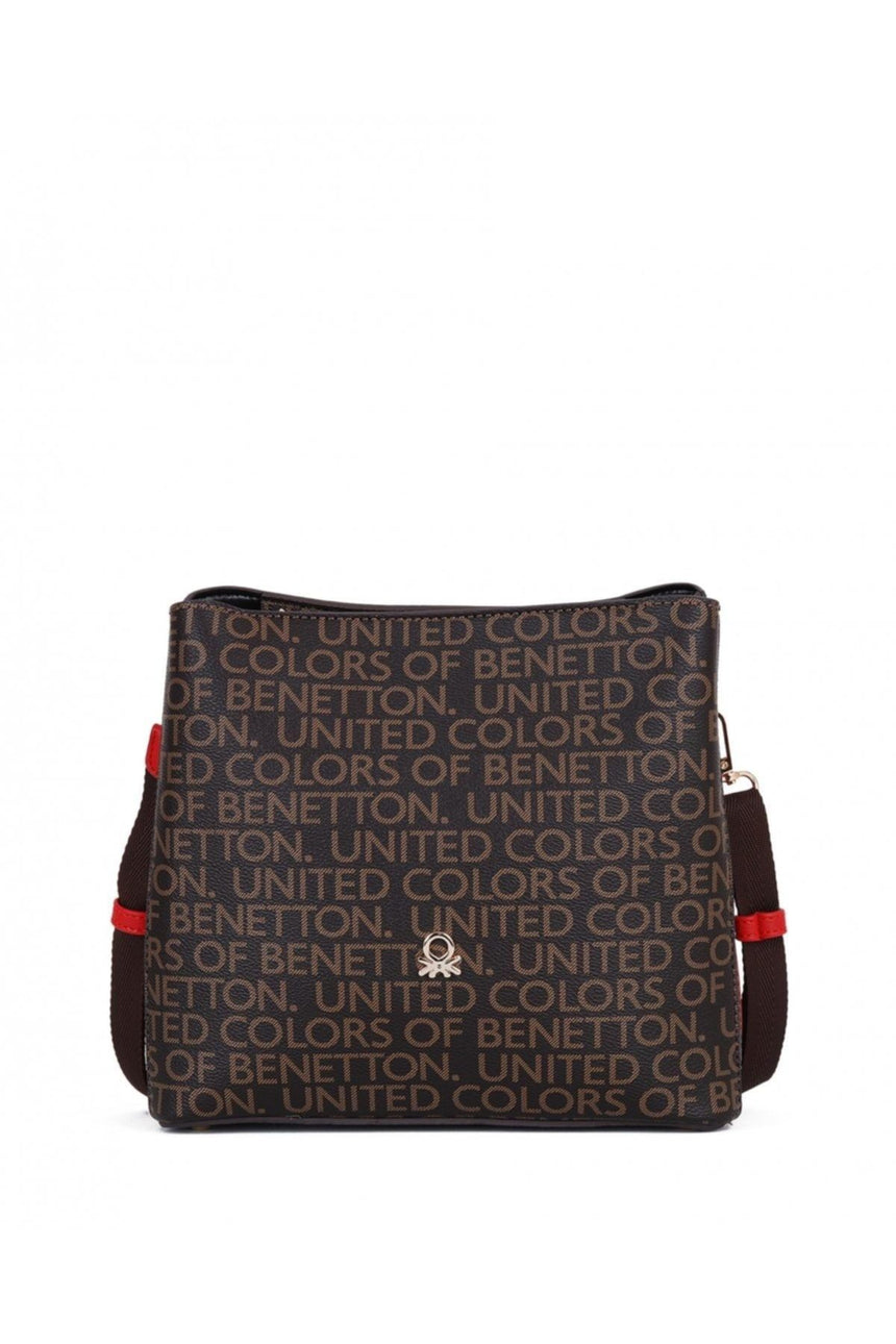 Benetton Mono Çapraz Askılı Kadın Çantası Kahve - Kırmızı
