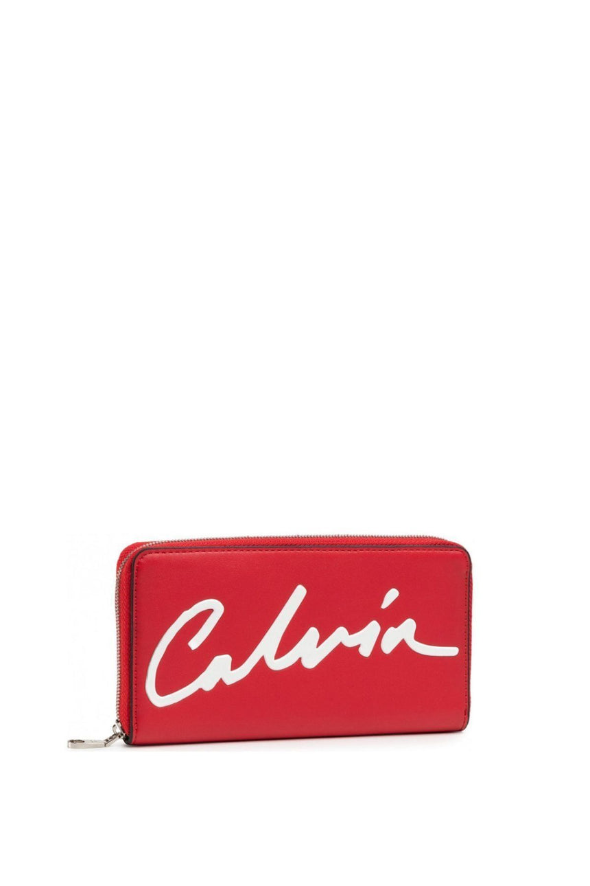 Calvin Klein Sculpted Zip Around Kadın Cüzdanı RACING RED