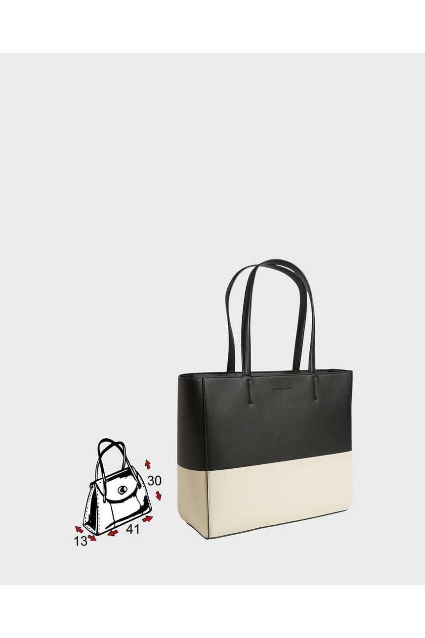Calvin Klein Sculpted Shopper Kadın Omuz Çantası Black / White