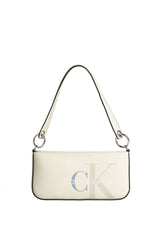 Calvin Klein Kadın Oymalı Monogram Çapraz Çanta White