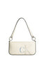 Calvin Klein Kadın Oymalı Monogram Çapraz Çanta White