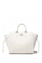 Calvin Klein Re-Lock Drawstring Tote Bag Perf Kadın Omuz Çantası Ck White