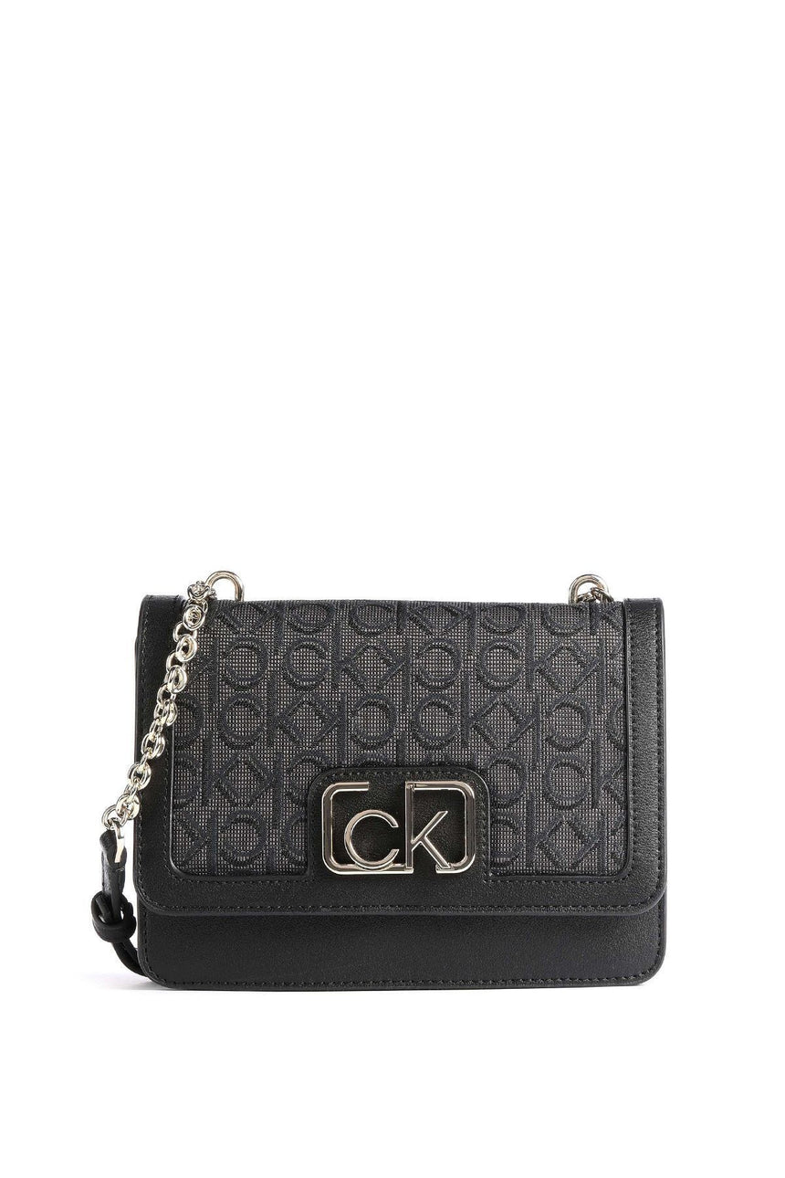 Calvin Klein Flap Shoulder Bag Md J Çapraz Askılı Kadın Çantası Black Mix