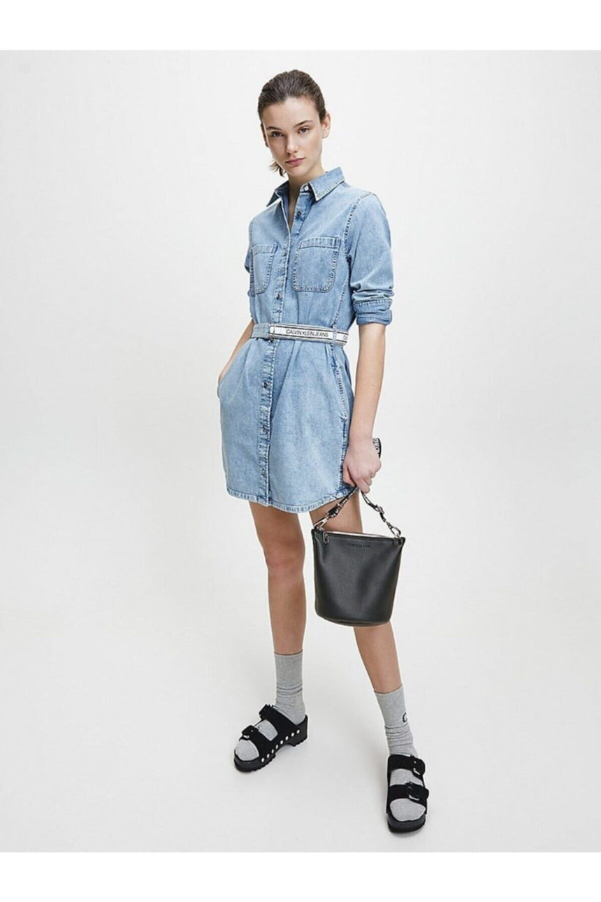 Calvin Klein Mini Bucket Python Kadın Omuz Çantası Black