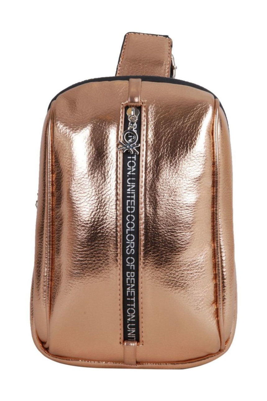 Benetton Logo Baskı Fermuarlı Kadın Body Bag Rose