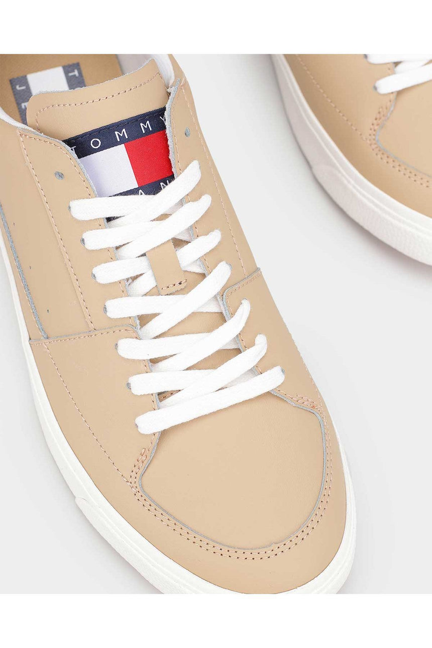 Tommy Hilfiger Vulcanized Leather Sneaker Beige