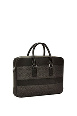 Tommy Hilfiger Coated Canvas Slim Erkek Evrak / Laptop Çantası Black Monogram