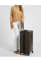 Guess Wılder 4-Wheel 28 In Büyük Boy Valiz Brown