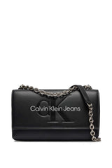 Calvin Klein Mono Flap Zincirli Çapraz Askılı Çanta Black