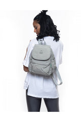 Benetton Kapaklı Mini Sırt Çantası Açık Gri