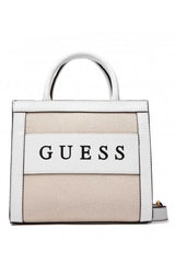 Guess Salford Tote Kadın El Çantası Natural / White