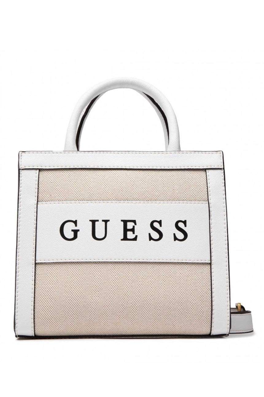 Guess Salford Tote Kadın El Çantası Natural / White