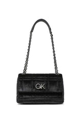 Calvin Klein Re-Lock Ew Conv Xbody Velvet Çapraz Askılı Kadın Çantası CK Black