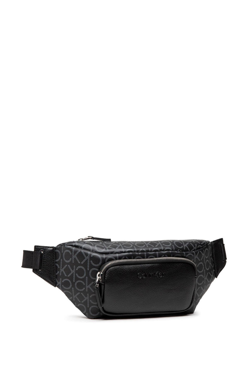 Calvin Klein Monogram Trimmed Erkek Bel Çantası Black Mono Mix