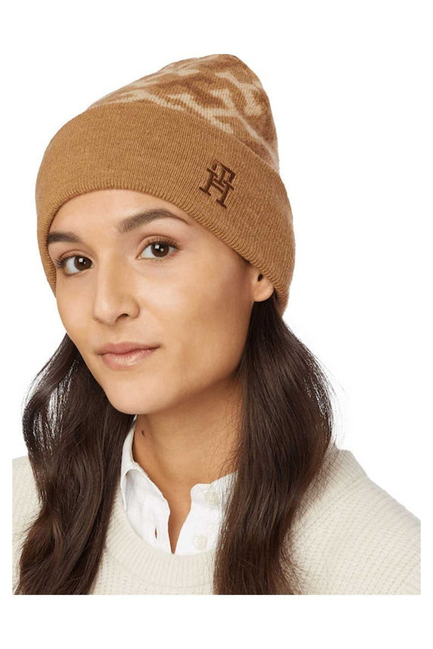 Tommy Hilfiger İkonik Monogram Kadın Bere Countryside Khaki