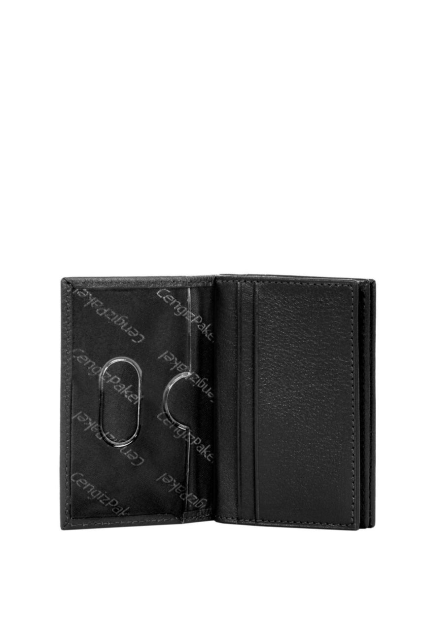Cengiz 4 Blok Şeffaf Bölmeli Erkek Portföyü Siyah