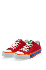 Benetton Renkli Tabanlı Kadın Sneakers Kırmızı