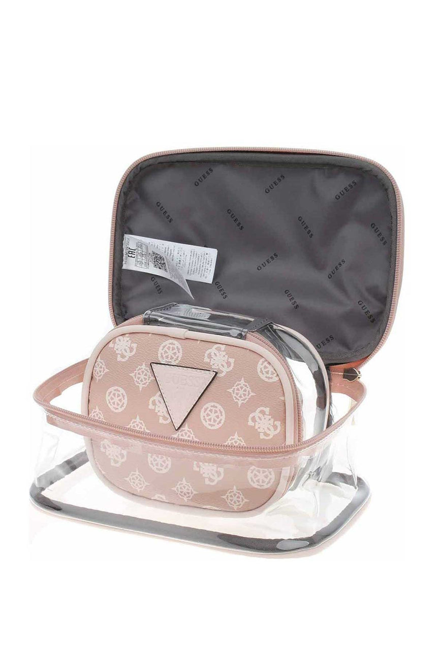 Guess Wilder Vanity Case Makyaj Çantası Nude - Blush Multi