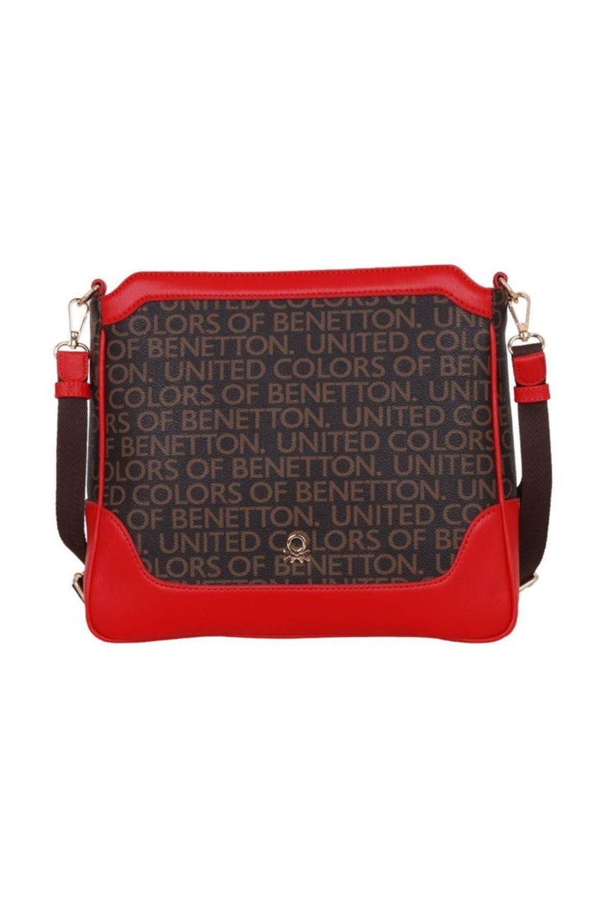 Benetton Mono Çapraz Askılı Kadın Çantası Kahve - Kırmızı