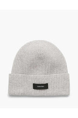 Calvin Klein Daddy Wool Rib Beanie Bere Grey