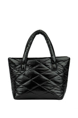 Axpe Karo Kabartma Şişme Kadın Omuz Çantası Siyah