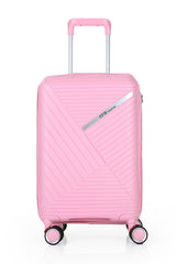 ÇÇS Diagonol Çizgili 75 cm Büyük Boy Valiz Pembe