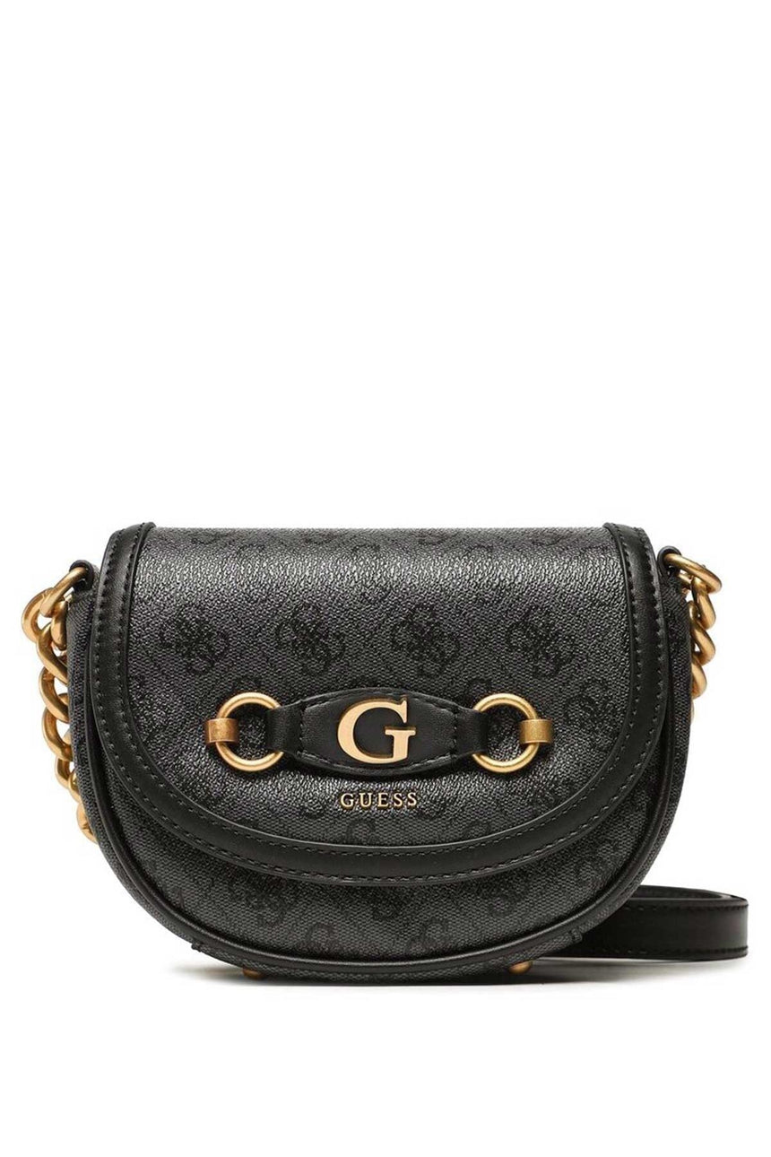 Guess Izzy Mini Crossbody Çapraz Askılı Kadın Çantası Coal Logo