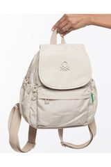 Benetton Kapaklı Mini Sırt Çantası Bej