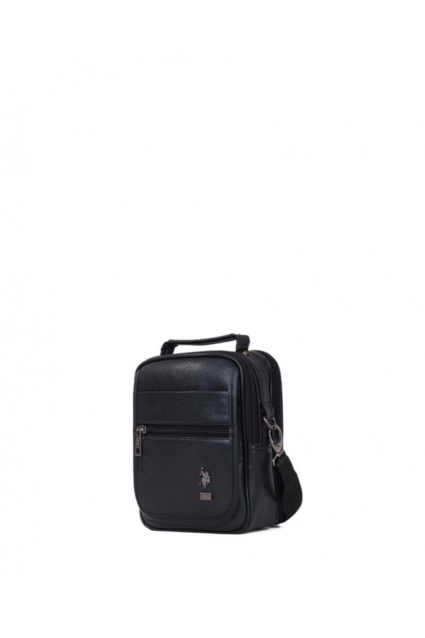 Us Polo Assn Silver Logo Erkek Çapraz Askılı Çanta Siyah
