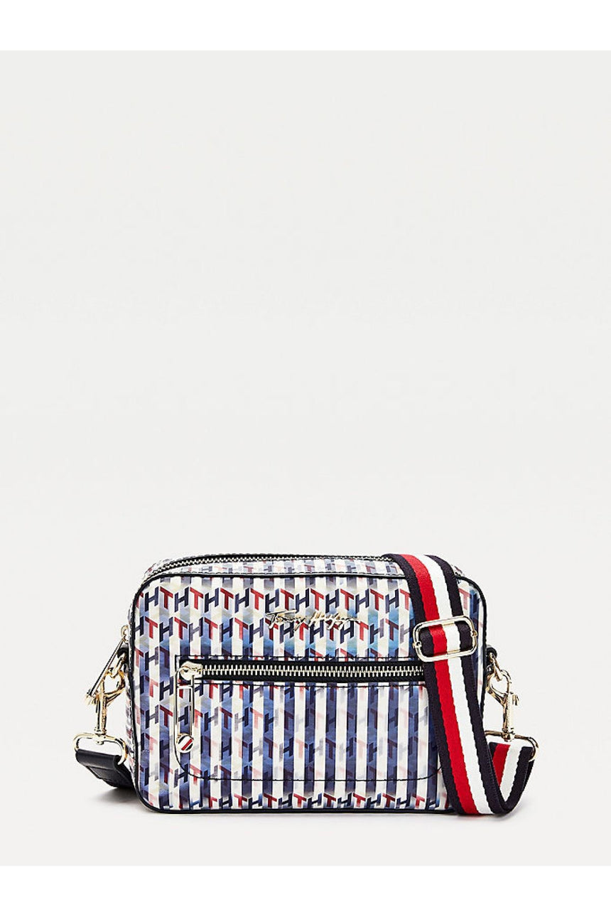 Tommy Hilfiger Iconik Tommy Camera Bag Kadın Omuz Çantası Blue Ink Monogram