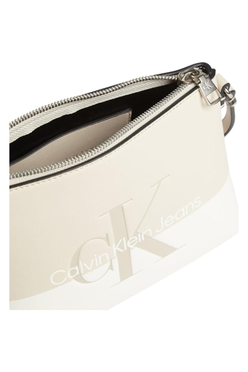 Calvin Klein Camera Pouch Bags Çapraz Askılı Kadın Çantası Tuscan Beige / White
