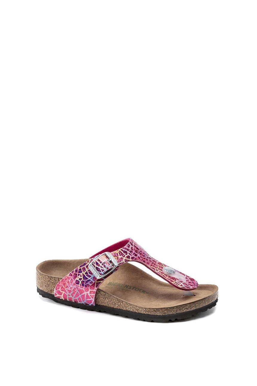 Birkenstock Unisex Kids Gizeh Mf Veg Flashy Hologram Terlik Pink